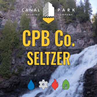CPB CO SELTZER SIGN OF A PRETTY LAKE SUPERIOR WATERFALL