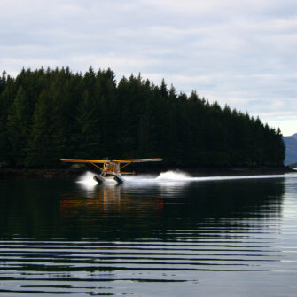 Plane landing in the water